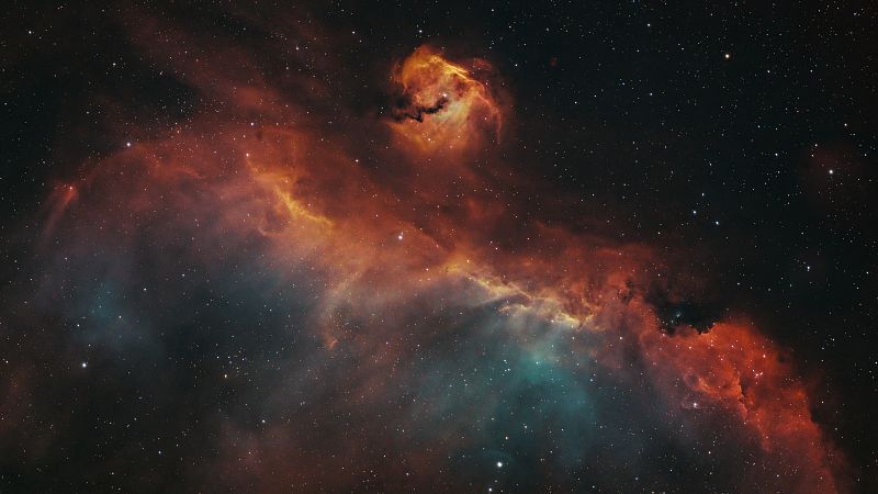 Möwennebel IC 2177 (SHO mit RGB Sternen)